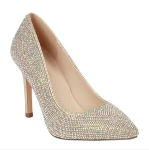 Rhinestone Nude Selena Pumps